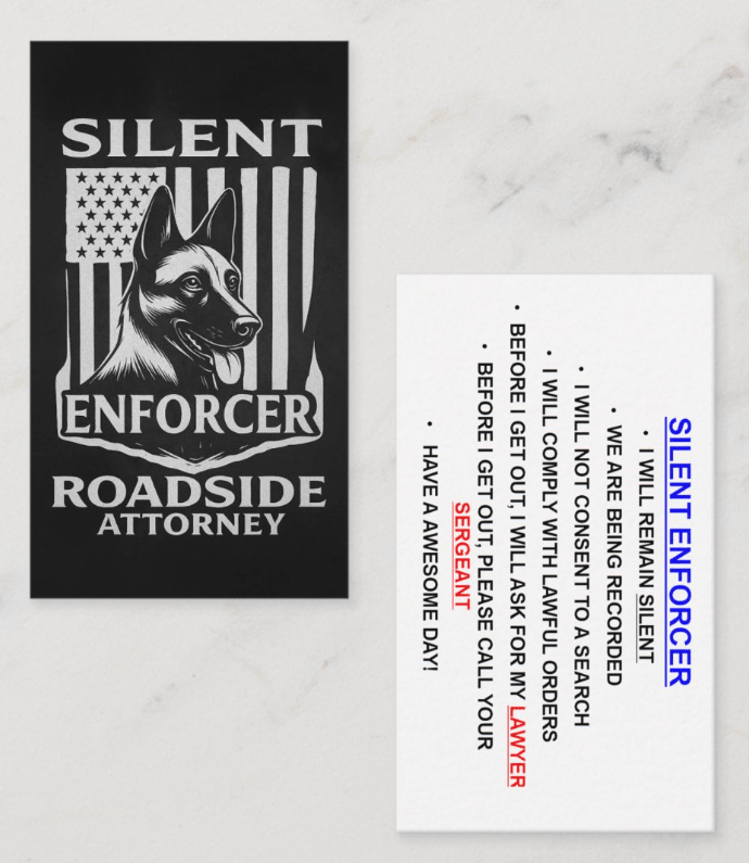 SILENT ENFORCERS - WALLET CARD & BUMPER STICKER COMBO - SilentEnforcersLaw